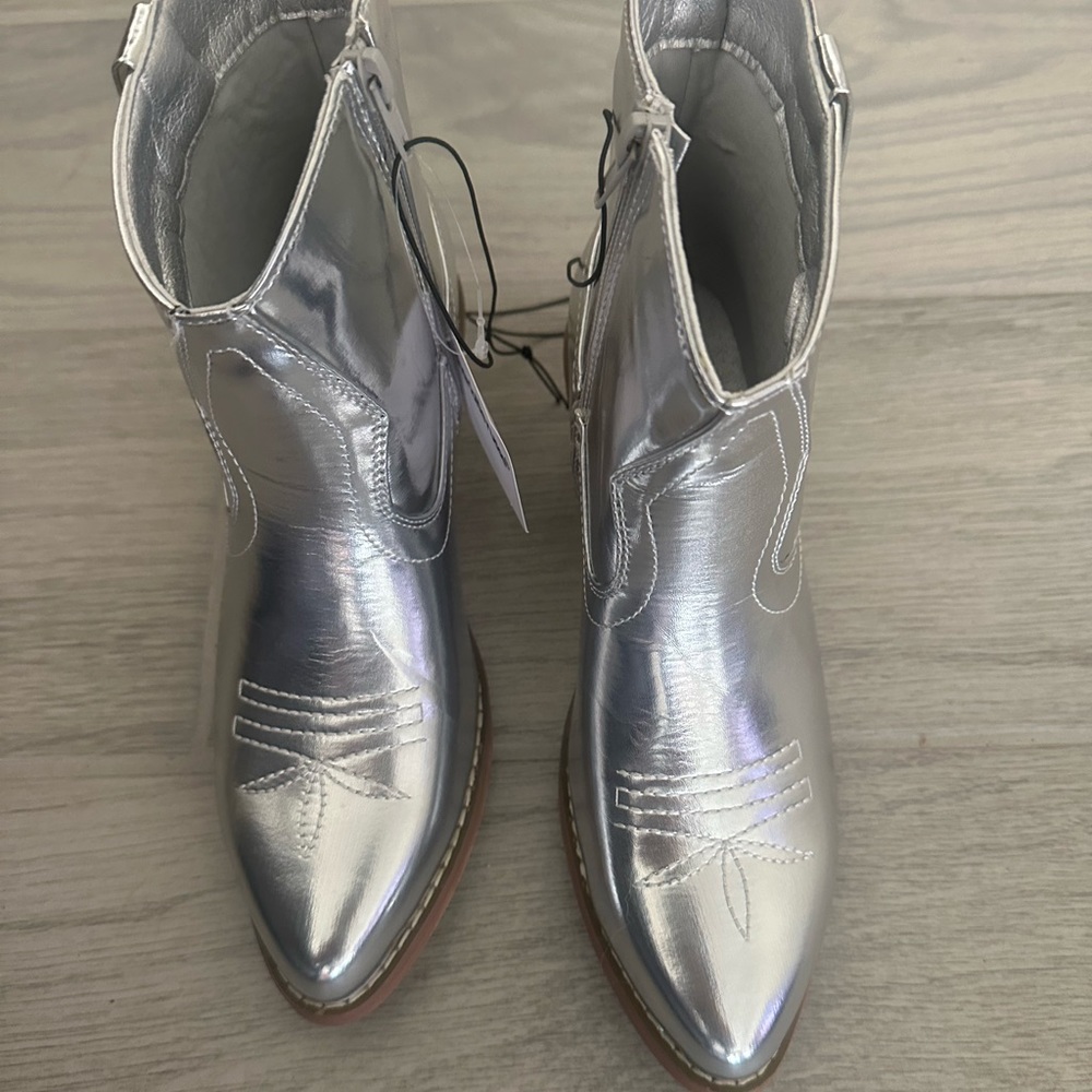 New cowboy Charlotte Russe boots. With tags. Color silver